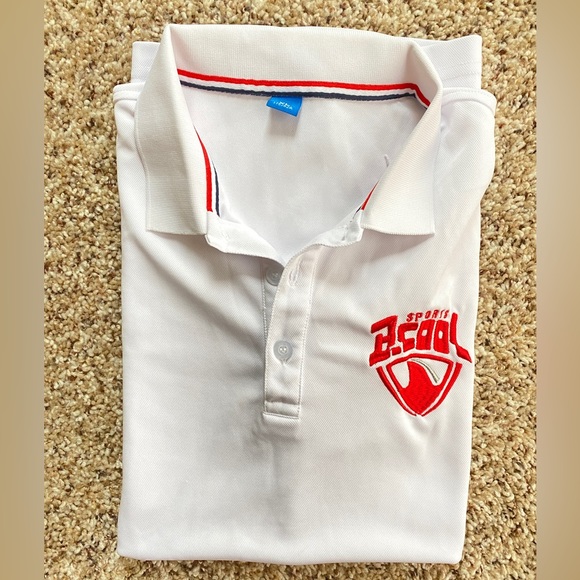 White MENS POLO fast dry SHIRT by B.Cool Sports. Size M/Chest 41" - Picture 8 of 8